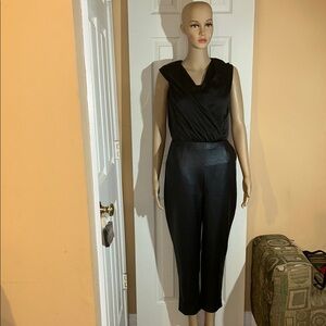 Express Jumpsuit Cap Sleeve Faux Leather Jumpsuit